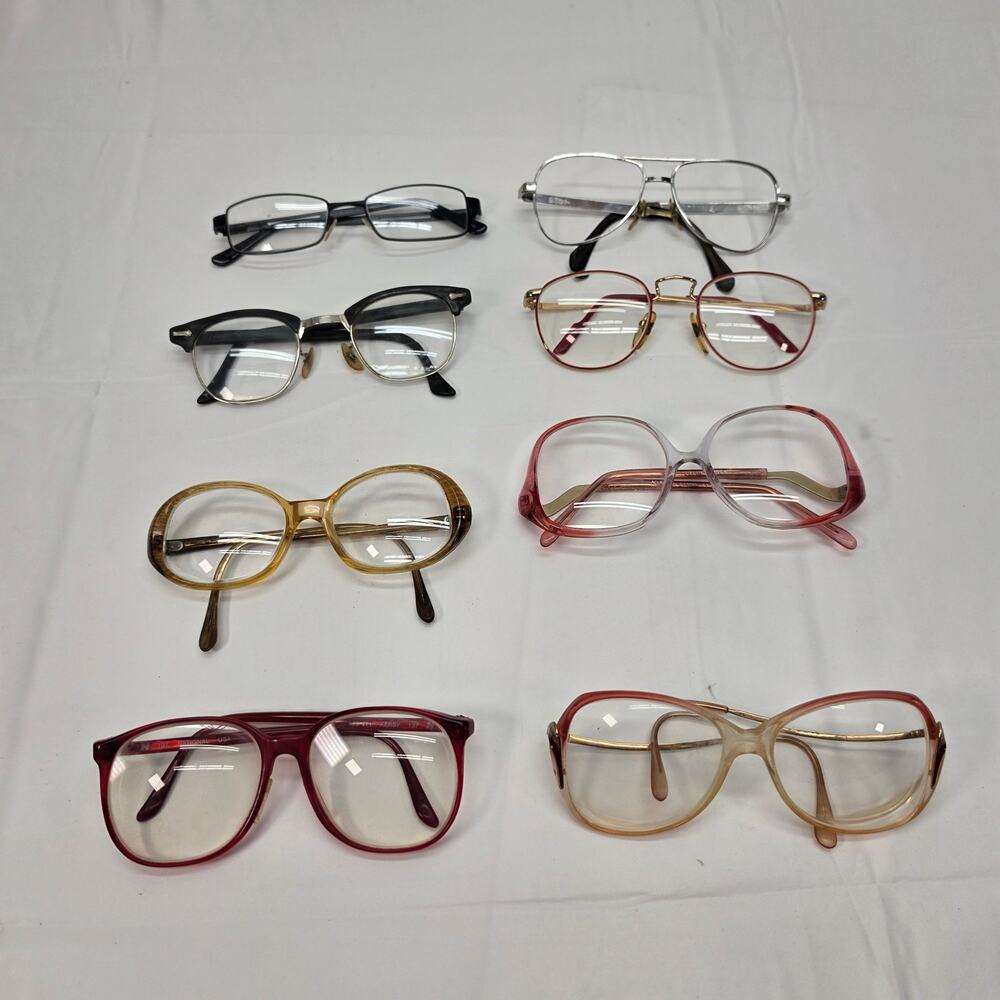 Eyeglasses Lot of 8 Mostly Vintage Collectors Lot